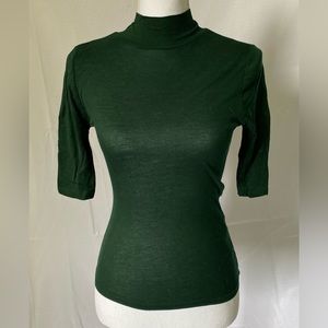 Top shop green short sleeve turtleneck